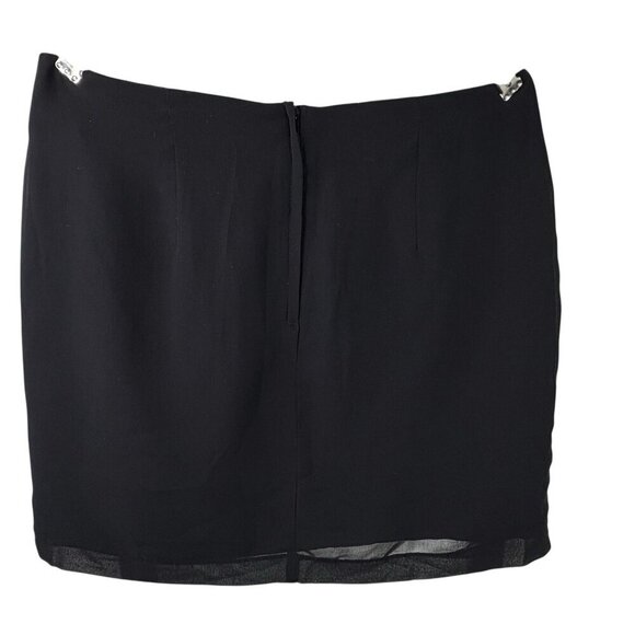 NWT H&M Black Silver Embellished Sequin Embroidered Beaded Mini Skirt Women’s 8 - Picture 2 of 7